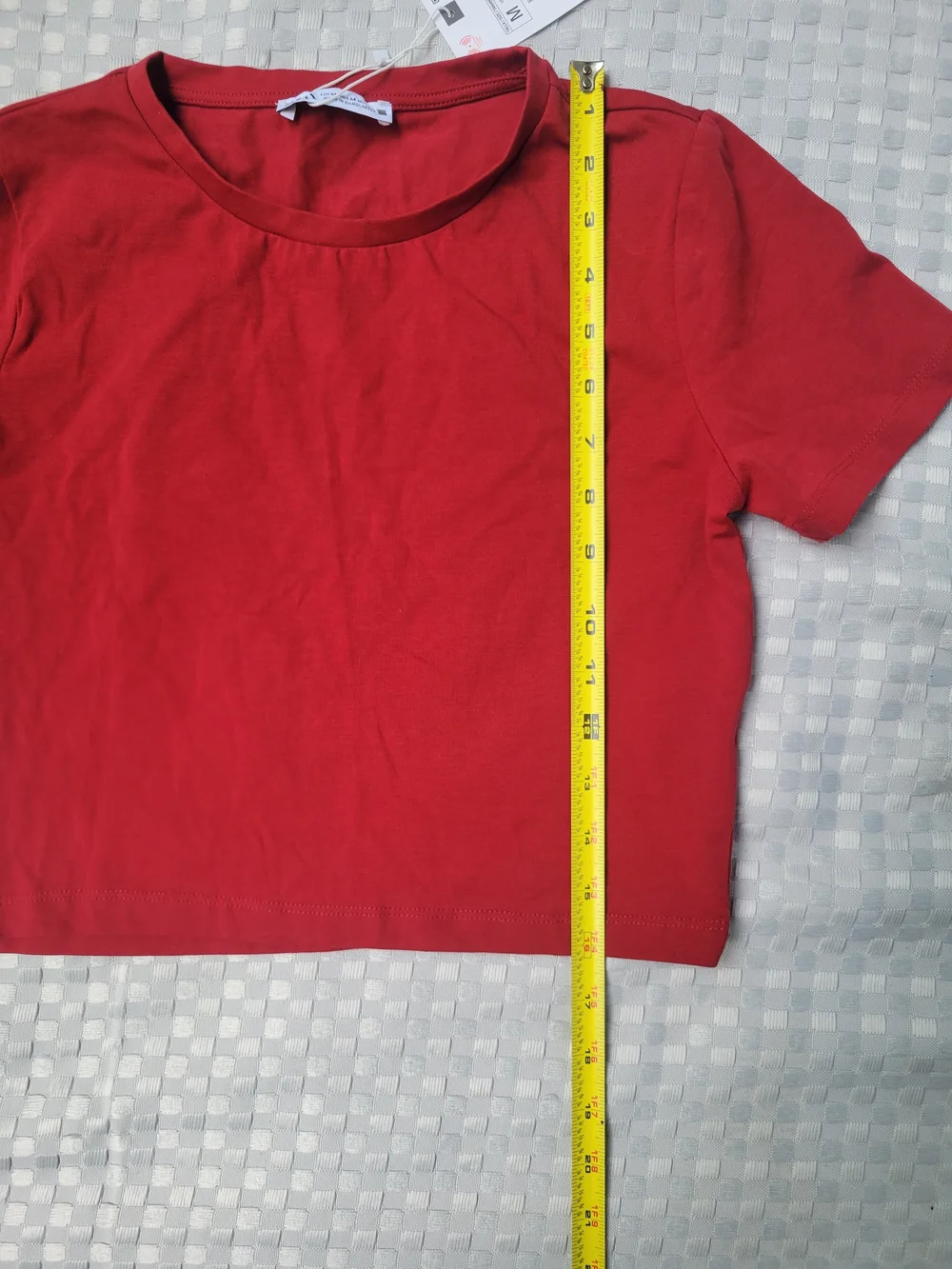 Zara Girls Red Cropped Tee & Black Ribbed Tank Set WOMENS Size M